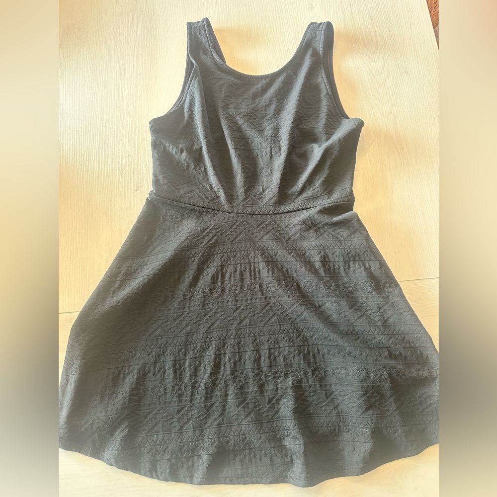 Ginger G Black Textured Mini Dress